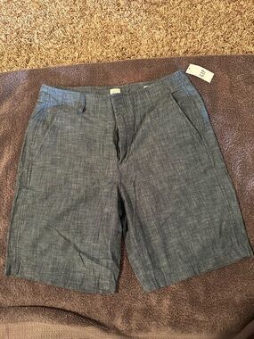 GAP Women’s Chambray Flat-Front Shorts - Slate Blue